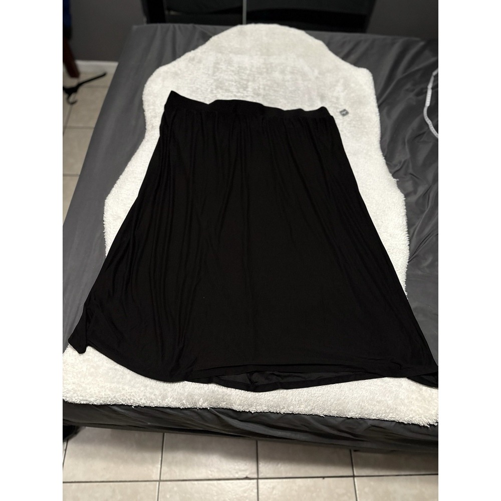 New Terra & Sky Women's Black Long Skirt Plus Size 3X 24W 26W Pull On Maxi